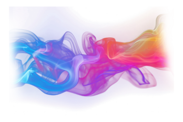 photo of rainbow smoke, isolated on black background