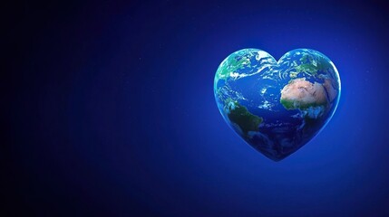 Fototapeta premium A heart-shaped earth illustration, symbolizing love for the planet in a creative design..