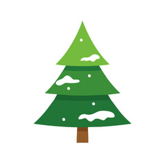 Fototapeta premium Simple Christmas Tree with Snow Decoration