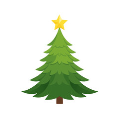Obraz premium Traditional Christmas Tree with Star Topper