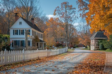 Fototapeta premium Charming Autumn Scene with Colorful Foliage