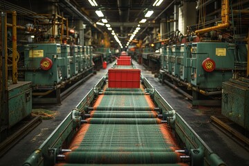 Industrial Conveyor Belt in a Factory Setting