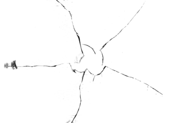 Texture of broken glass on a transparent background