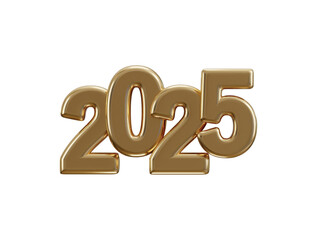 2025 New Year golden number, Extend Warm Wishes for a Happy New Year and Merry Christmas with this golden number design 3d rendering vector illustration