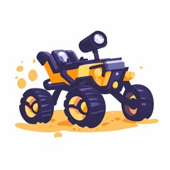 Fototapeta premium Minimalist Mars Rover Exploring Planet Surface