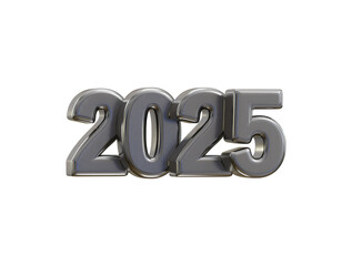 2025 New Year Silver number, Extend Warm Wishes for a Happy New Year and Merry Christmas with this silver number design 3d rendering vector illustration