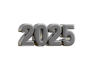2025 New Year Silver number, Extend Warm Wishes for a Happy New Year and Merry Christmas with this silver number design 3d rendering vector illustration