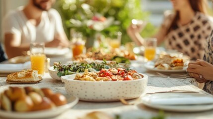 Friends Enjoying Brunch on a Bright Sunny Day