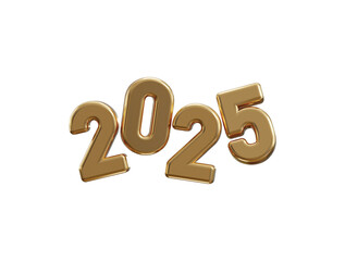 2025 New Year golden number, Extend Warm Wishes for a Happy New Year and Merry Christmas with this golden number design 3d rendering vector illustration