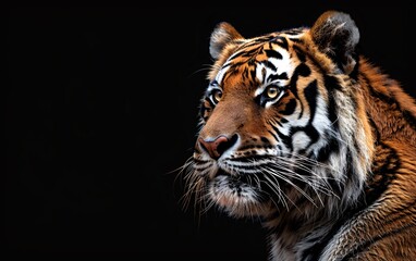 Tiger with a black background