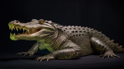 Obraz premium Close-up of an American Alligator with Open Mouth