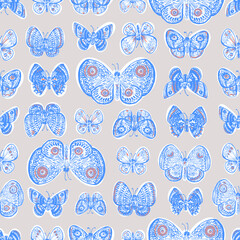 blue butterflies pattern