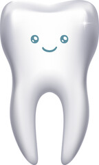 Happy tooth with smiling face. Dentistry mascot