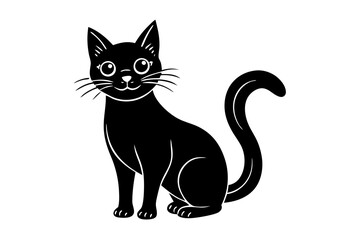 Cat icons Set in fill styles. Animal silhouettes Black Pet Symbols for templates, website designs and infographics, Drawing with children. Home animal signs vectors isolated on transparent background.