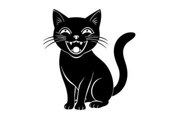 Cat icons Set in fill styles. Animal silhouettes Black Pet Symbols for templates, website designs and infographics, Drawing with children. Home animal signs vectors isolated on transparent background.