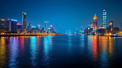 In a modern metropolis, wireless networks connect the urban landscape, illuminating the cityscape with the latest connectivity advancements