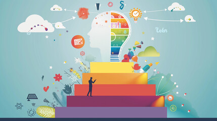 Visual representation of Bloom's taxonomy, illustrating the progression of thinking skills from basic recall to advanced creativity and innovation.