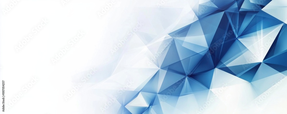 Wall mural abstract geometric blue design with overlapping squares and lines on a white background
