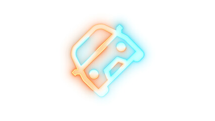 Neon icon accident symbol transparent background