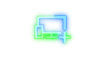 Neon icon add remote device symbol transparent background