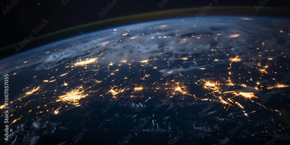Poster global telecommunication network. internet communication technology. iot, cryptocurrency and blockch
