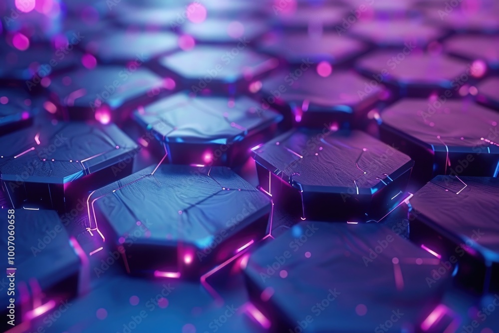 Aufkleber close-up shot of a computer keyboard with purple led lights, suitable for tech-related content or fu