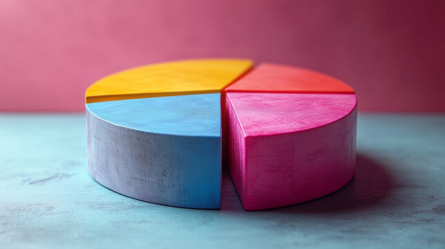 A clean, geometric pie chart showing the relationship between taxes, public spending, and income.