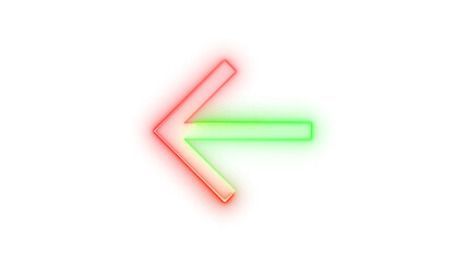 Neon icon chrome back symbol transparent background