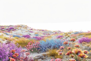 A bouquet of colorful flowers growing in lush green grass