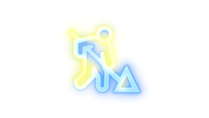 Neon icon construction symbol transparent background