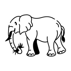 Obraz premium Hand drawn icon of elephant food 