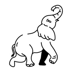 A doodle icon of elephant noise 
