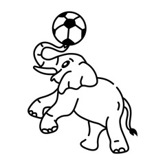 Fototapeta premium Hand drawn icon of elephant performance 