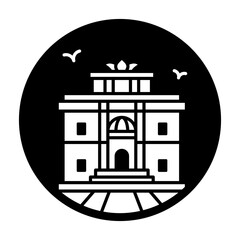 Trevi fountain icon in glyph style 