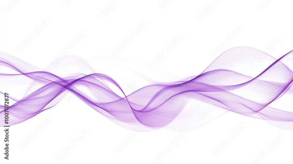 Aufkleber abstract purple waves on white. futuristic design concept with dynamic motion and elegant curve line
