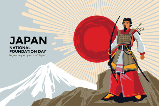 Japan national Foundation Day with Emperor Jimmu Background