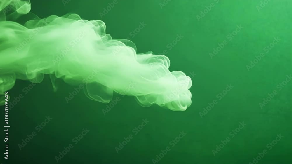 Poster white smoke is floating in front of a green screen. creating a captivating display of ethereal beaut