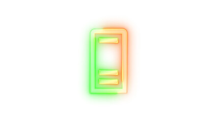 Neon icon direct access symbol green brown color transparent background