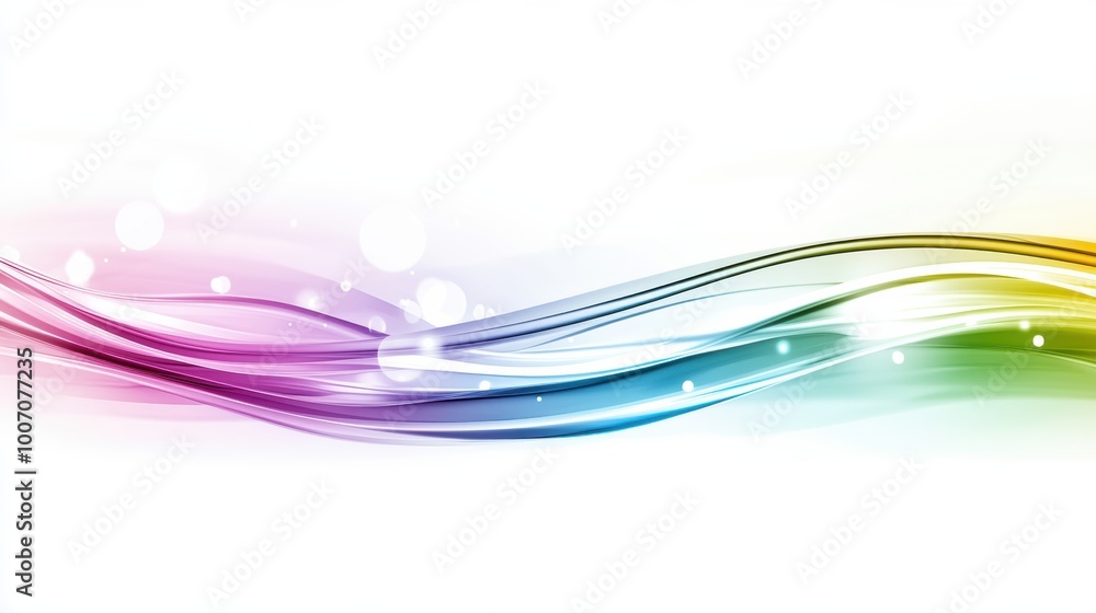 Poster abstract colorful waves on a soft background