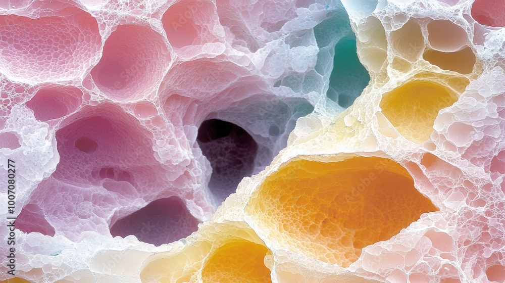 Poster colorful abstract foam with unique textures and patterns