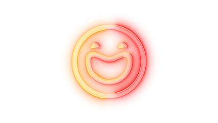 Neon icon emoji symbol transparent background, Glowing symbol icon