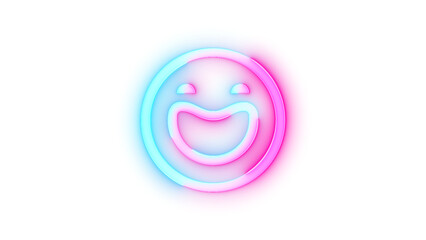 Neon icon emoji symbol transparent background, Glowing symbol icon