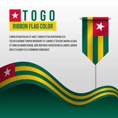 Togo ribbon flag with Pennant flag and decoration