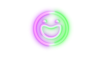 Neon icon emoji symbol transparent background, Glowing symbol icon
