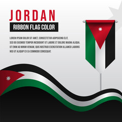 Jordan ribbon flag with Pennant flag and decoration
