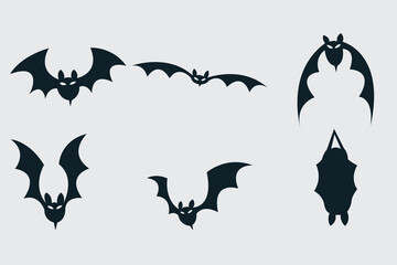 Halloween monsters set silhouette.
