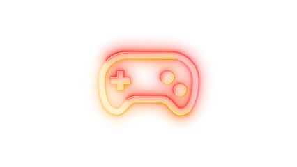 Fototapeta premium Glowing symbol icon, Neon icon game control symbol blue red color transparent background