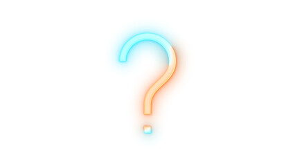Glowing symbol icon, Neon icon help symbol  transparent background