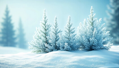 Naklejka premium snow covered pine trees