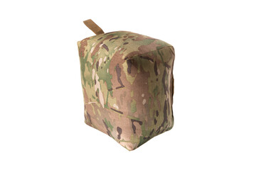 A tactical barricade bag in a camouflage pattern. The bag is designed to provide stability for...